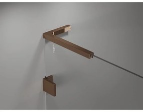 Mexen Lunar, L Duo výklopný sprchový kút 105 x 105 cm, 8mm číre sklo, profil ružové zlato, 834L-105L-105P-60-00
