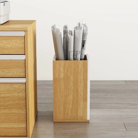 Kancelářský odpadkový koš Houseland Nuvia Bin dub/bílý