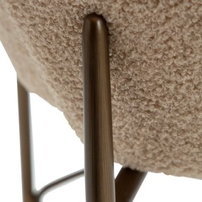 ORBIT ČALÚNENÁ BAROVÁ STOLIČKA almond bouclé/antique brass