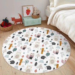 Biely detský koberec ø 80 cm Comfort – Mila Home