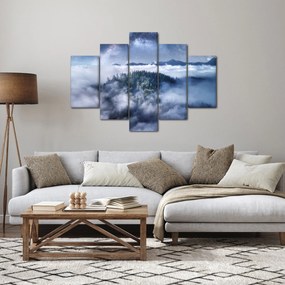 Obraz lesa v hmle (150x105 cm)
