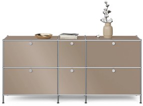 Veľká kovová odkladacia skrinka »CN3« so 6 výklopnými priehradkami, hnedosivá