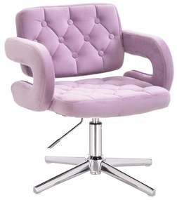 LuxuryForm DESIGN Stolička ADRIA VELUR na striebornom kríži - levanduľa