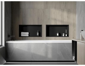 Mexen X-Wall-R, polička na zapustenie na obklad s golierom 60 x 30 cm, čierna matná, 1970603010