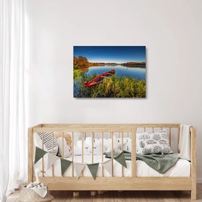 Sklenený obraz červené pramice (70x50 cm)