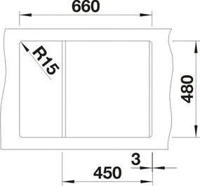 Blanco Metra 45 S Compact, silgranitový drez 680x500x190 mm, 1-komorový, sivá vulkán, BLA-527286