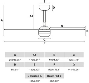 FARO 33823WT-1TW-LED Stm.vent. MINI PUNT S 10W/230V hnedá/čierna pr.90 cm WT + DO