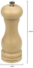 Cole&Mason - Mlynček na korenie CAPSTAN BEECH buk 16,5 cm