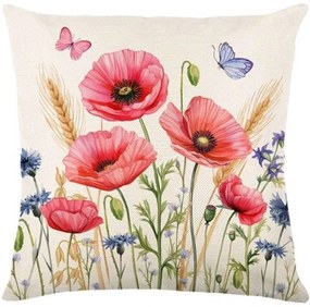 Ľanový povlak na vankúš POPPYELLE 45x45 cm, krémový