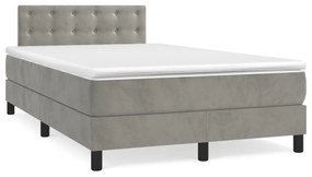 Boxspring posteľ s matracom bledosivá 120x190 cm zamat 3269861