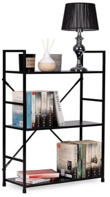 LOFT regál/knižnica Modern Home, čierna s 3 policami