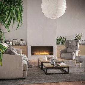 InFire - Vstavaný BIO krb 49,4x124,4 cm 6kW čierna