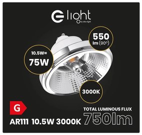 Halogénová LED žiarovka GU10 teplá 3000k 10,5w 550 lm biela