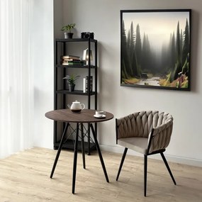 Jedálenská stolička ASTON zamatová, béžová / hnedá