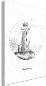 Artgeist Obraz - Black and White Lighthouse (1 Part) Vertical Veľkosť: 40x60, Verzia: Premium Print