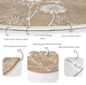 Svetlohnedý prateľný okrúhly koberec vhodný pre robotické vysávače ø 120 cm Comfort – Mila Home