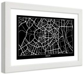 Gario Plagát Plán mesta Dillí Farba rámu: Bez rámu, Rozmery: 45 x 30 cm