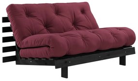 Rozkladacia pohovka s tmavočerveným poťahom Karup Design Roots Black/Bordeaux