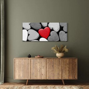 Obraz drevených srdiečok (120x50 cm)
