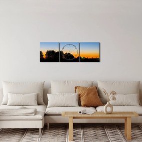 Obraz západu slnka (s hodinami) (90x30 cm)