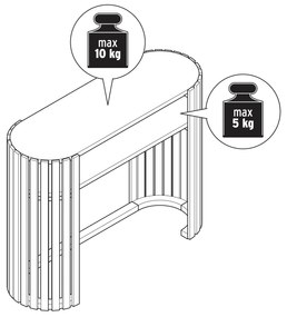Konzola »HOLT« z bambusu s lamelovými prvkami