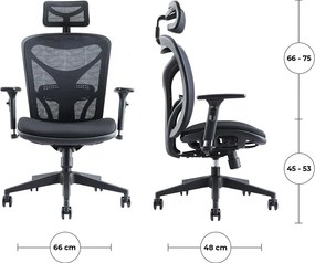 Ergonomická kancelárska stolička MOSH Airflow 601 – čierna