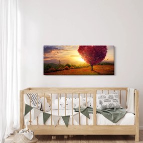 Obraz stromu v tvare srdca (120x50 cm)