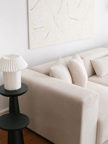 Zamatová rohová pohovka Yolo 305 x 154 cm, pravá, biela