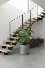 Okrúhly kvetináč CHICO, sklolaminát, priemer 45 x výška 50 cm, sivý