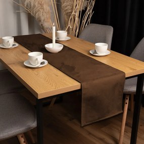 Biante Behúň na stôl/imitácia brúsenej kože Alcantara ALC-013 Hnedý 20x120 cm