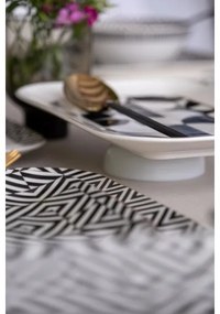 26-dielna jedálenská súprava z kvalitného porcelánu – biela/čierna