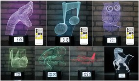 3Dmix 3DL-CLK052 – 3D LED nočná lampa - Avatar (Hodiny s budíkom)