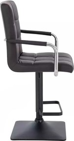 LuxuryForm DESIGN Barová stolička VERONA na čiernej hranatej podstave - čierna