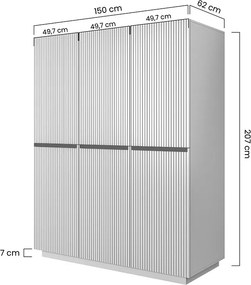 Skriňa Nicole 150 cm s ukrytými zásuvkami - biely mat / zlaté úchytky