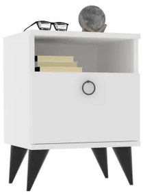 Nočný stolík BARLO 50x40 cm biela