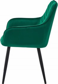 Otočné kreslo NANA -tmavozelený zamat / čierne nohy