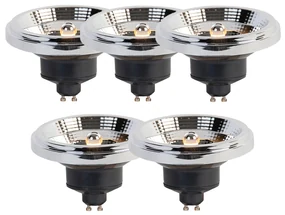 Sada 5 LED žiaroviek GU10 s 3-stupňovým stmievaním na teplú bielu AR111 11W 620lm 2000-3000K