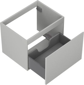 Mexen Rivel, kúpeľňová skrinka 60 cm, 1 zásuvka, drážkovaná, sivá matná, 91A20-06047-1-BF62
