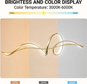 Brilagi - stmievateľný LED luster na lanku SIGNATURE LED/55W/230V 120x23 cm zlatý + DO