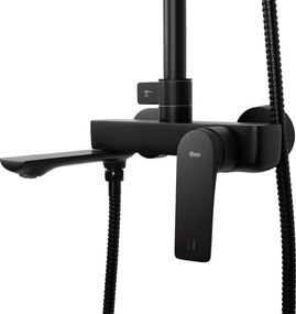 Rea Avalon, sprchová súprava s dažďovou hlavovou a ručnou hlavicou, čierna matná, REA-P8811