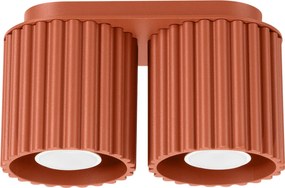 Stropné svietidlo Aura, 2x okrovo červené hliníkové tienidlo, (10 cm)