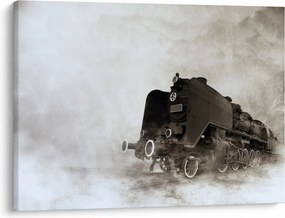 Obraz - Vlak v hmle (70x50 cm)