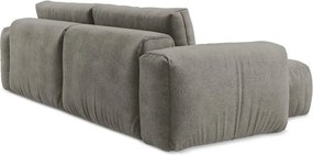 Sivá ženilková rozkladacia rohová pohovka (ľavý roh/s leňoškou) Kuki – Makamii