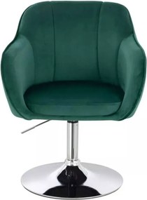 LuxuryForm DESIGN Stolička AVOLA VELUR na striebornom tanieri - zelená