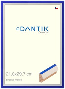 DANTIK rám na obraz 21x29,7 | EVOQUE modrá (Sklo Čiré)