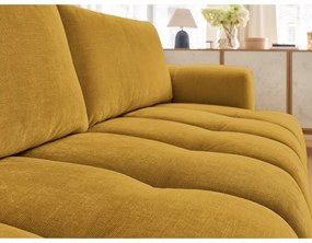 Rozkladacia/s úložným priestorom pohovka v horčicovej farbe 251 cm Fuji – Bobochic Paris