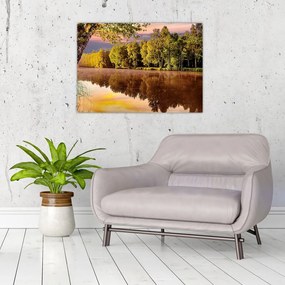 Sklenený obraz - Za riekou (70x50 cm)