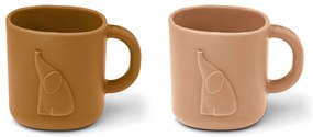LIEWOOD Silikónový hrnček Chaves Tuscany Rose/Caramel – set 2 ks