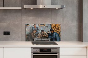 Sklenený obklad do kuchyne Art kartová hra 100x50 cm