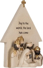 Christmas Decoration Figurine Nativity Scene 16x6x21 Cm Beige Plastic - 16*6*21 cm